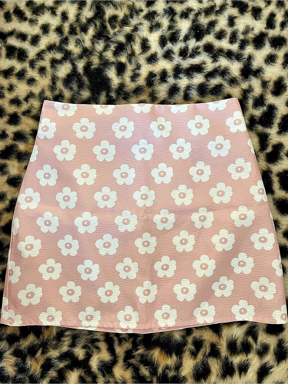 Floral Mini Skirt in Pink & White Like New